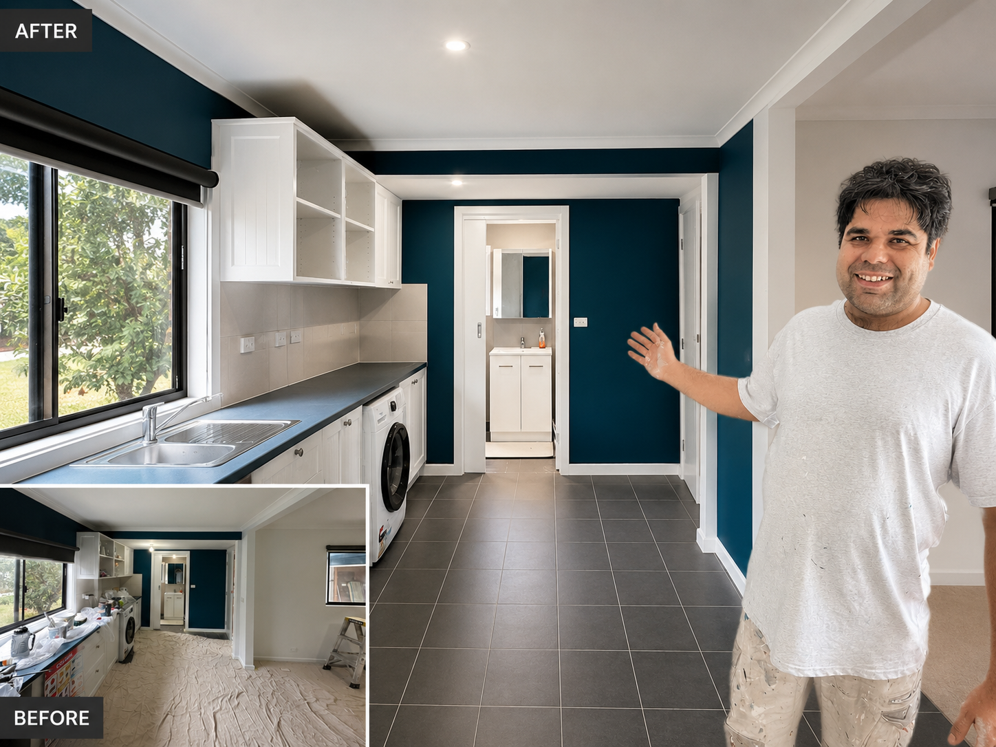 Parwan Painting and Decorating owner after interior painting project in Geelong